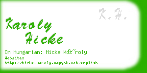 karoly hicke business card